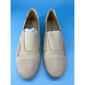 Sesto Meucci Beige Perforated Leather Slip-On Shoes Womens US 6.5 New in Box